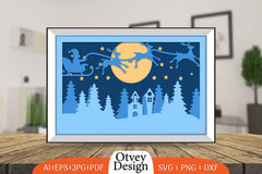 Christmas Santa Sleigh 3D Shadowbox SVG Bundle 6 - CraftNest - Digital Crafting and Art