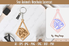 Keychain Sea Animals Laser Cut SVG Bundle 30 - CraftNest - Digital Crafting and Art
