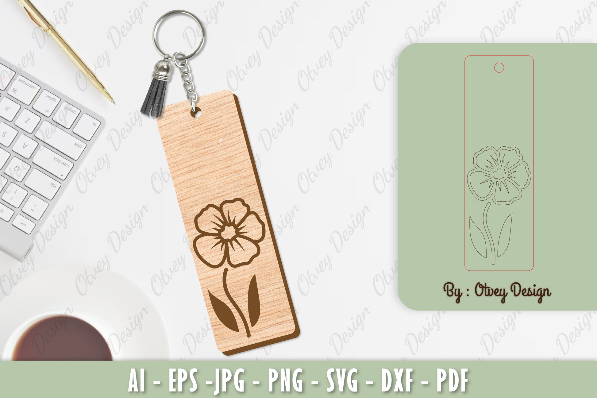 Flower Keychain Laser Cut SVG Bundle 44 - CraftNest - Digital Crafting and Art