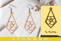 Flower Earring Laser Cut SVG Bundle 94 - CraftNest - Digital Crafting and Art