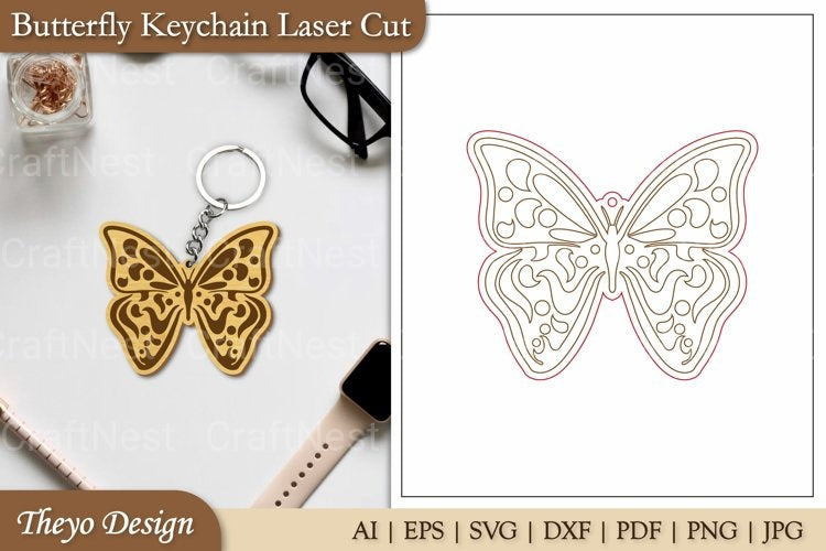 Keychain Butterfly SVG Bundle