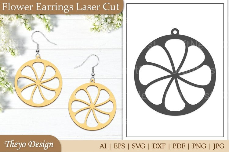 Lasercut Flower Earrings SVG Bundle