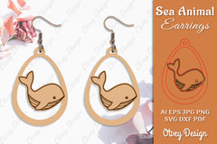 Earring Sea Animal Laser Cut SVG Bundle 4 - CraftNest - Digital Crafting and Art