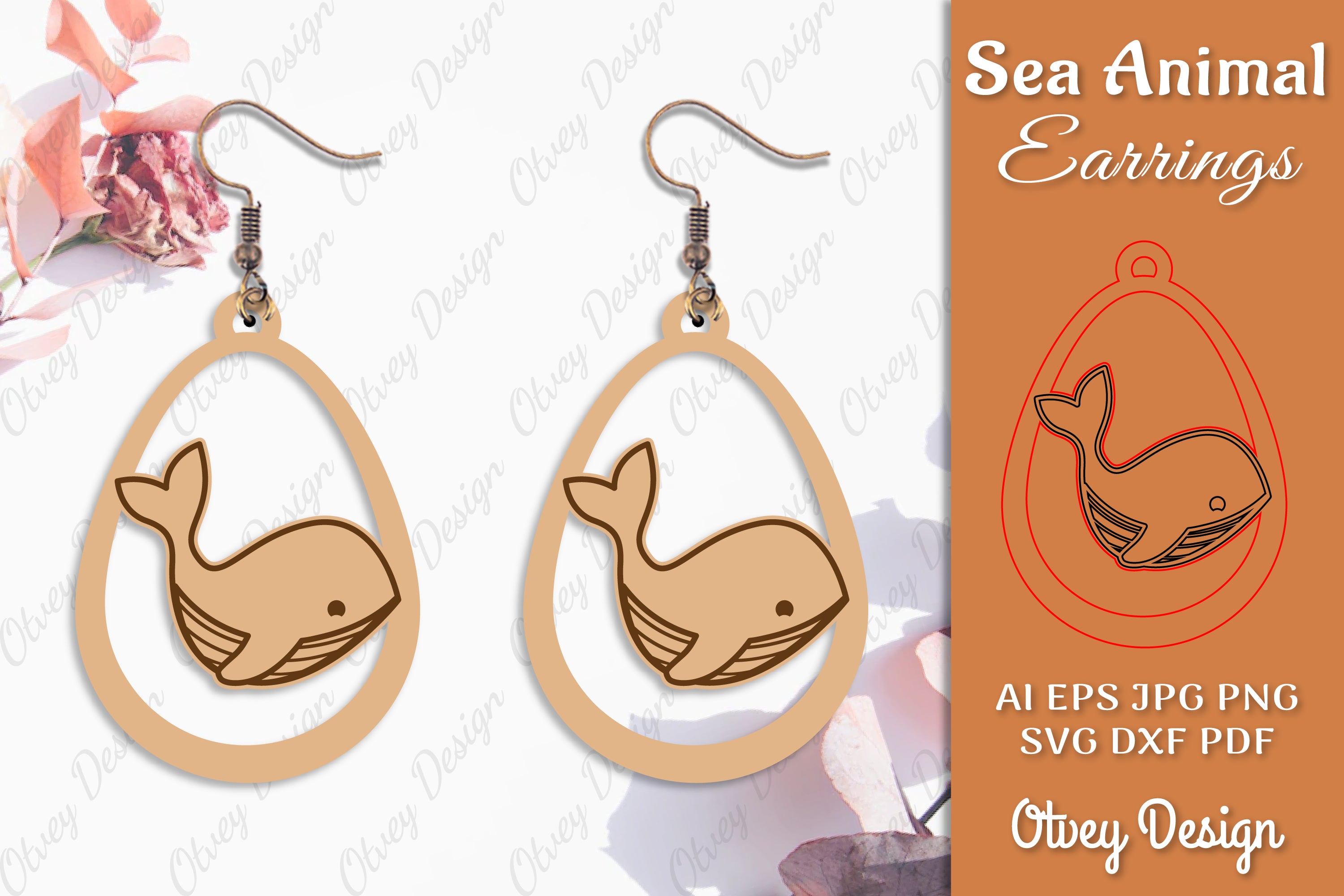 Earring Sea Animal Laser Cut SVG Bundle 4 - CraftNest - Digital Crafting and Art