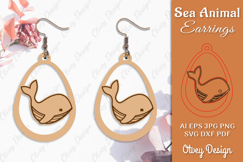 Earring Sea Animal Laser Cut SVG Bundle 4 - CraftNest - Digital Crafting and Art