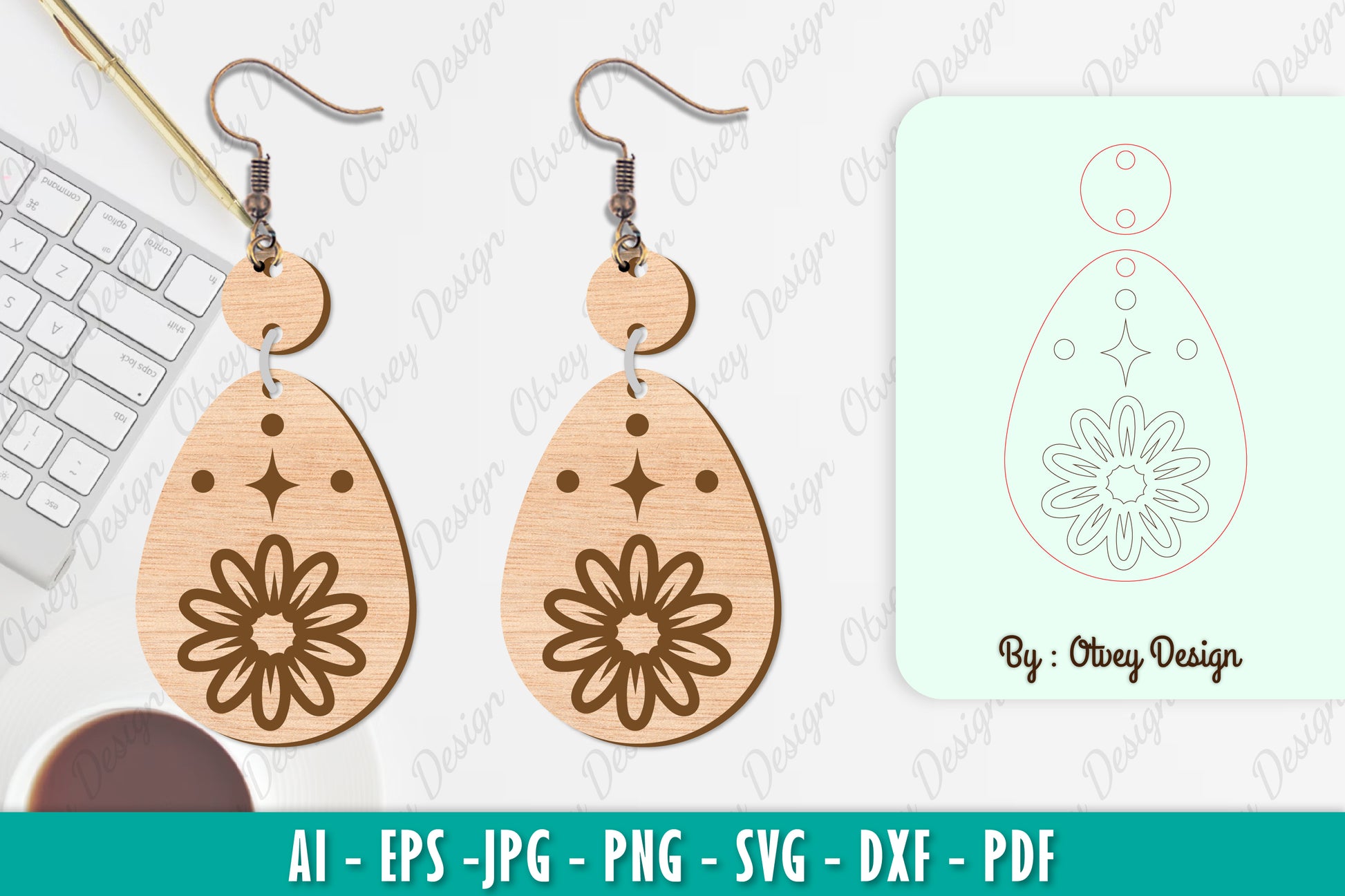 Flower Earring SVG Bundle 78 - CraftNest - Digital Crafting and Art