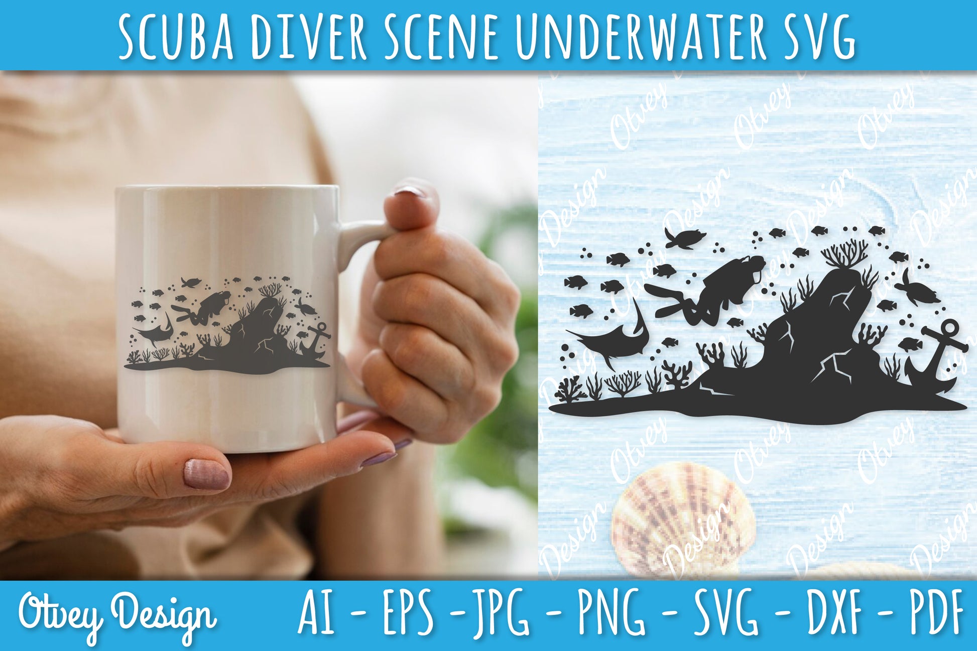 Scuba Diver Underwater World SVG Bundle 6 - CraftNest - Digital Crafting and Art