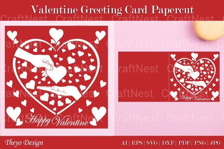 Valentine Greeting Card SVG Cut File