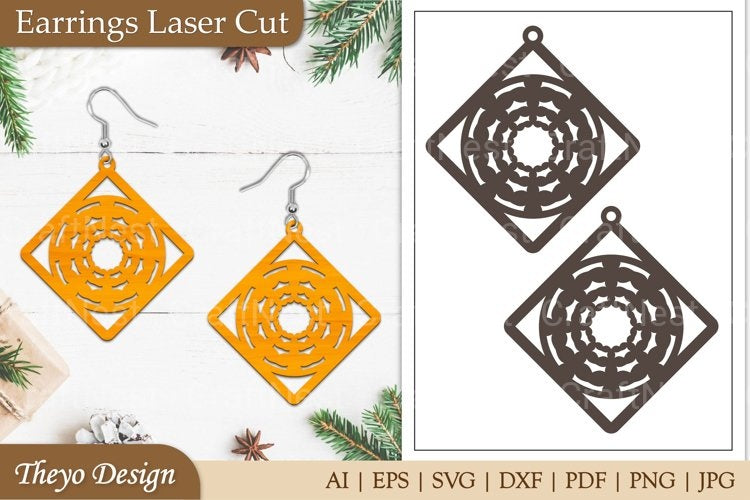 Earrings Lasercut Mandala SVG Bundle