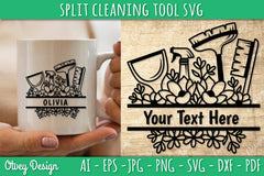 Split Monogram Cleaning Tool SVG Bundle 4 - CraftNest - Digital Crafting and Art