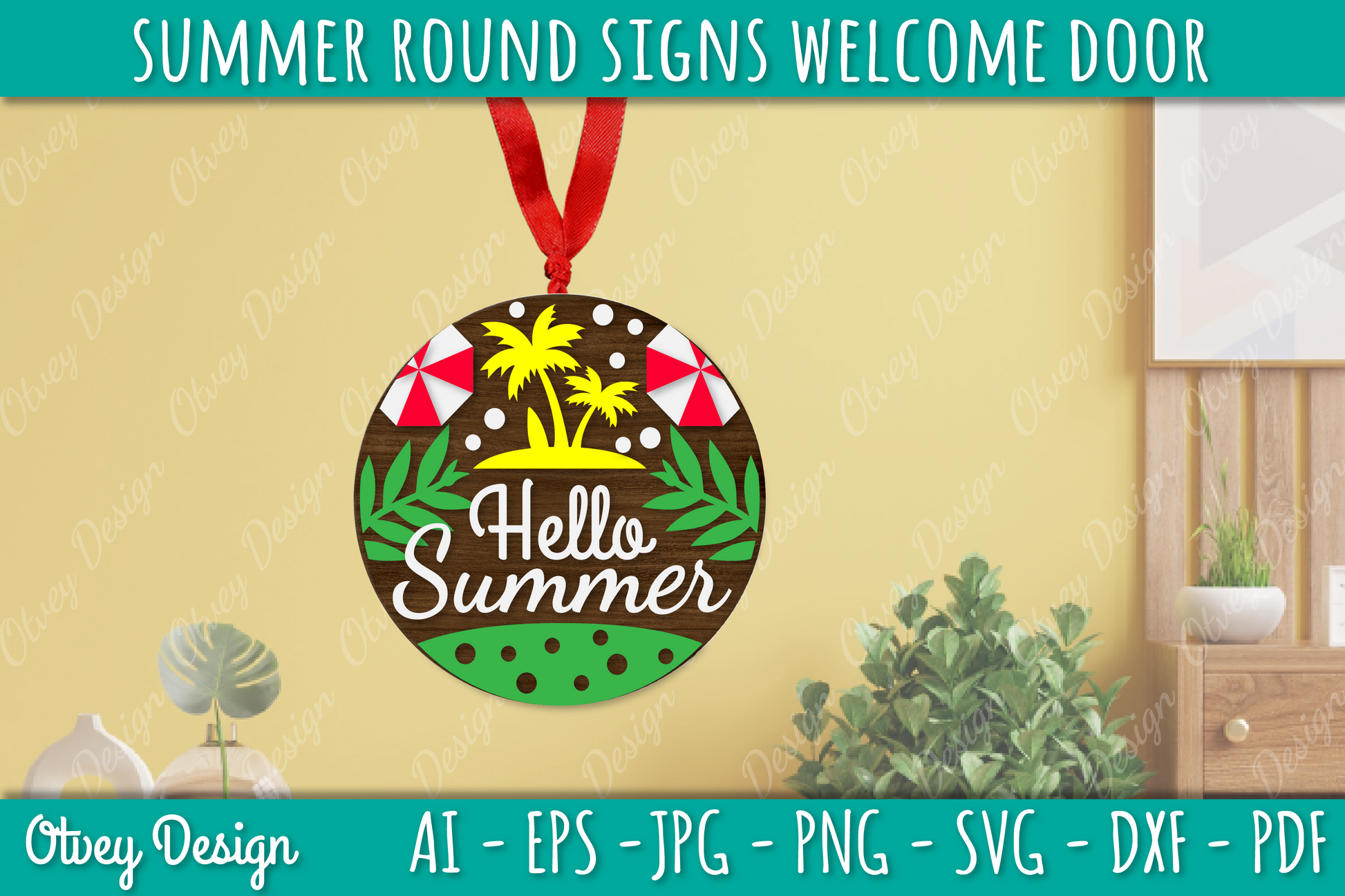 Summer Welcome Door Hangers SVG Bundle 4 - CraftNest - Digital Crafting and Art