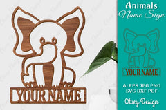 Animal Name Sign SVG Laser Cut Template Door Wall Hanger SVG Bundle 9 - CraftNest - Digital Crafting and Art