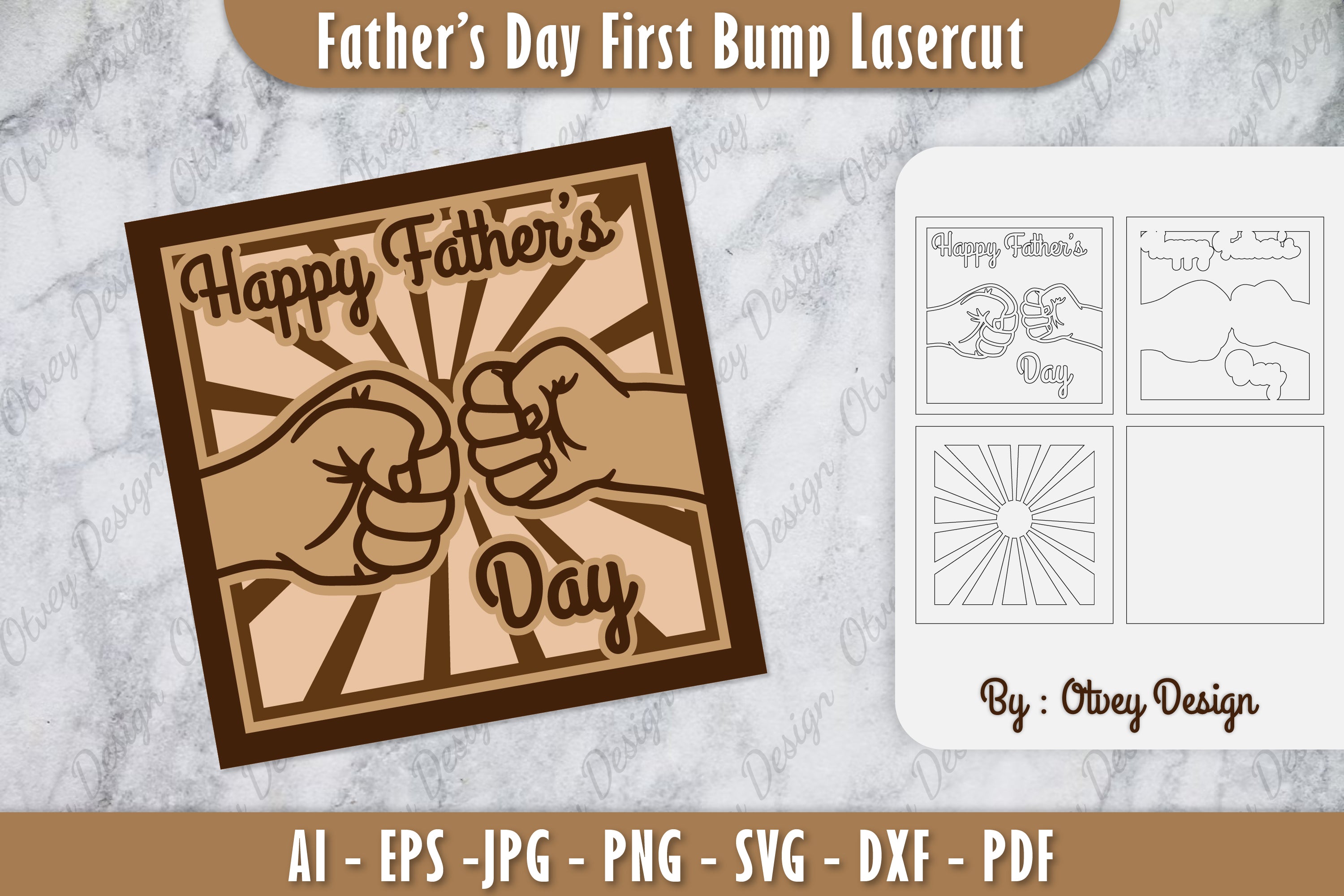 Father's Day Fist Bump Layered Laser Cut SVG Bundle 3 - CraftNest - Digital Crafting and Art