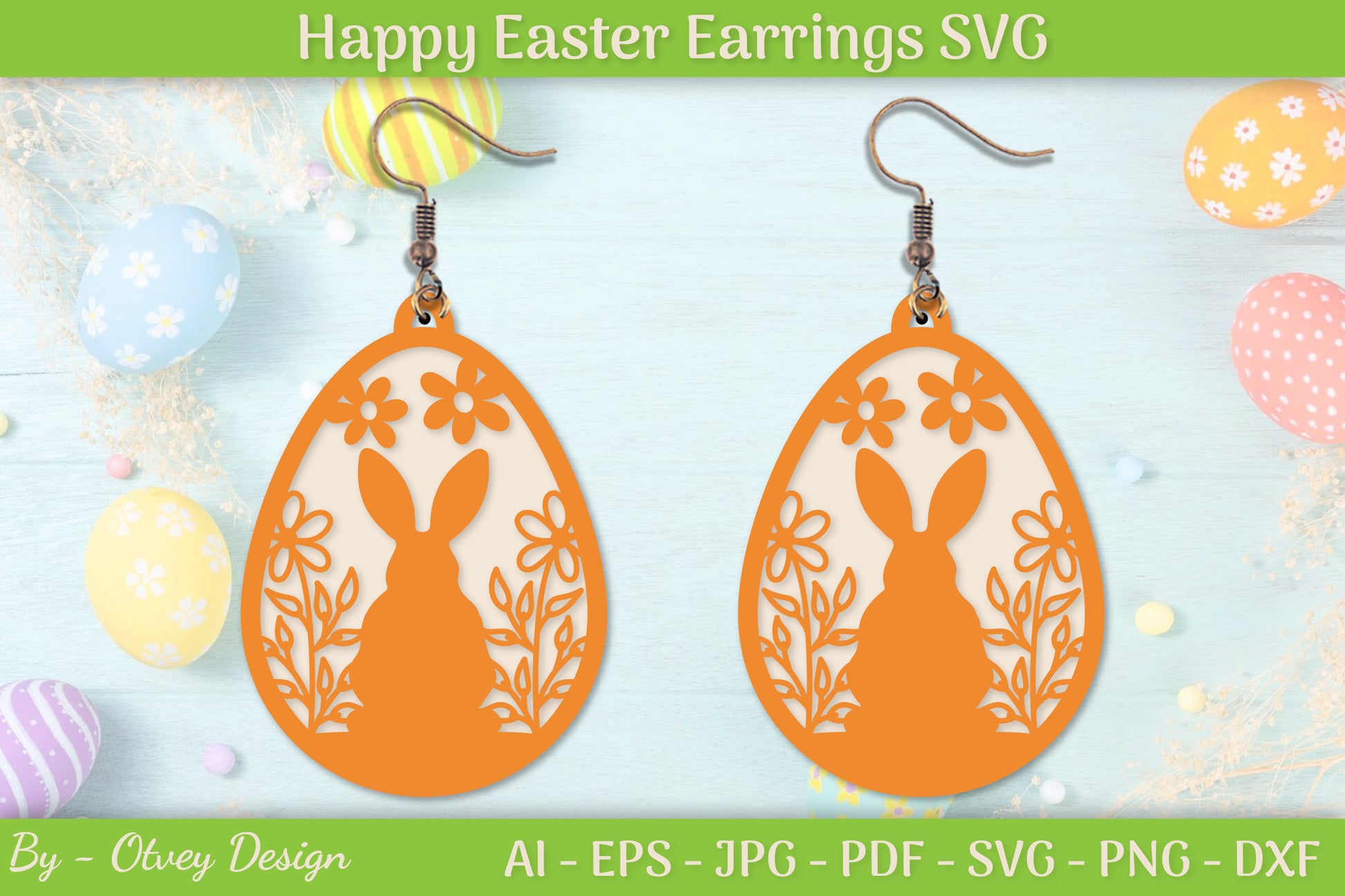 Easter Bunny Earring SVG Bundle 8 - CraftNest - Digital Crafting and Art