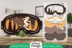 Goggles Ski Scene Layered Wall Art SVG Bundle 2 - CraftNest - Digital Crafting and Art