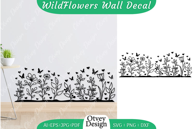Blooming Wildflowers Wall Decal SVG Bundle 6 - CraftNest - Digital Crafting and Art