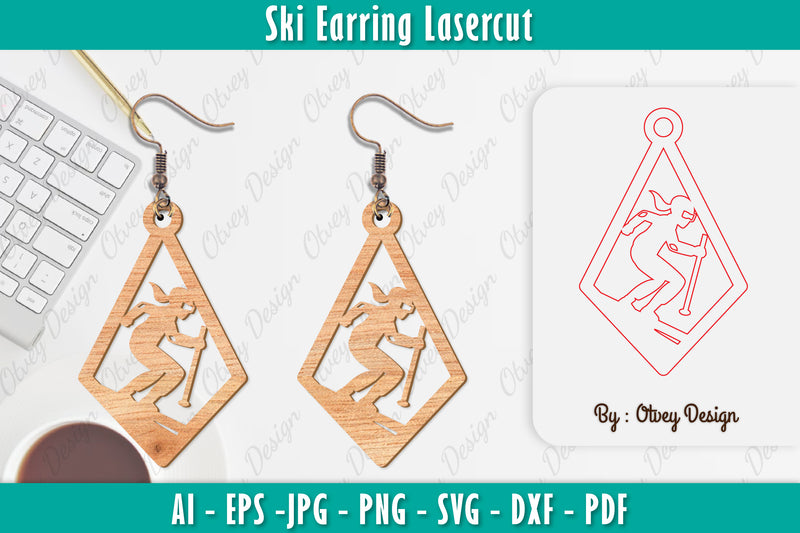 Ski Earring Laser Cut SVG Bundle 7 - CraftNest - Digital Crafting and Art