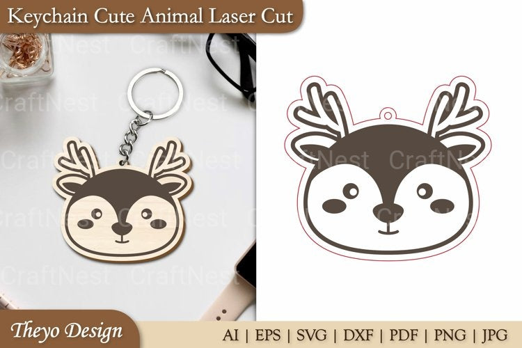 Cute Animal Keychain SVG Bundle