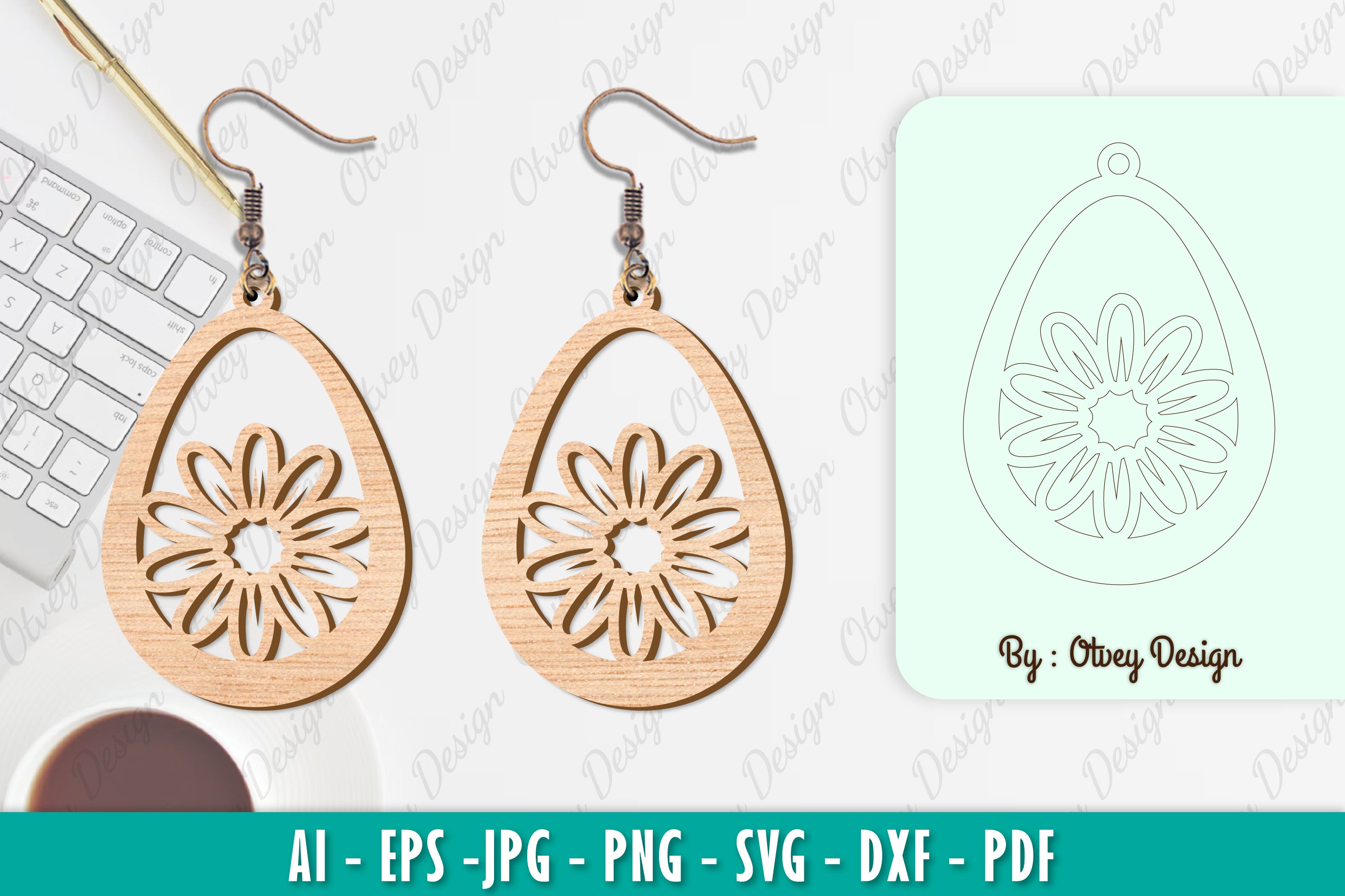 Flower Earring SVG Bundle 18 - CraftNest - Digital Crafting and Art