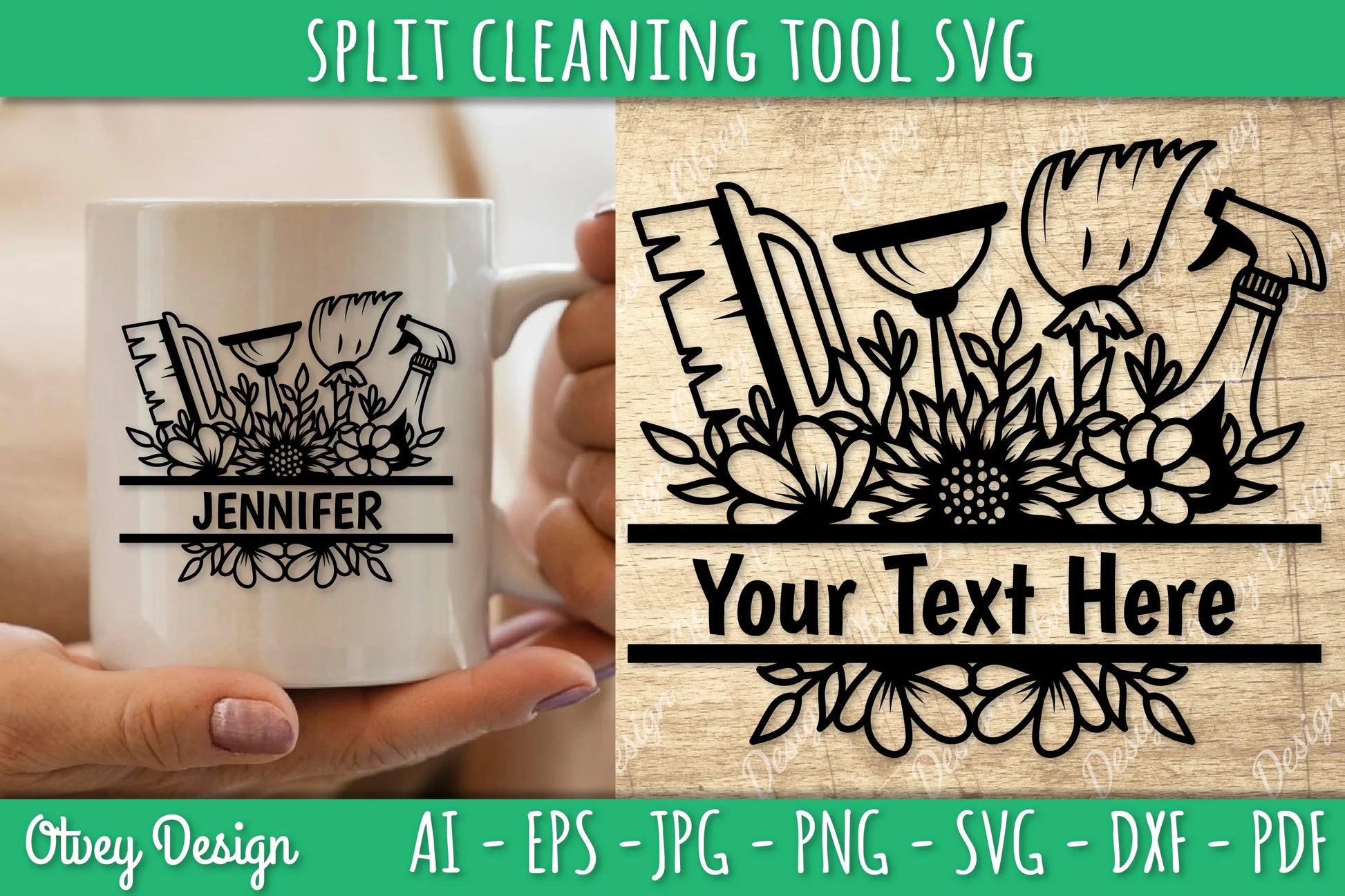 Split Monogram Cleaning Tool SVG Bundle 1 - CraftNest - Digital Crafting and Art
