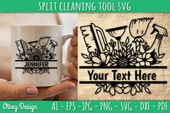 Split Monogram Cleaning Tool SVG Bundle 1 - CraftNest - Digital Crafting and Art