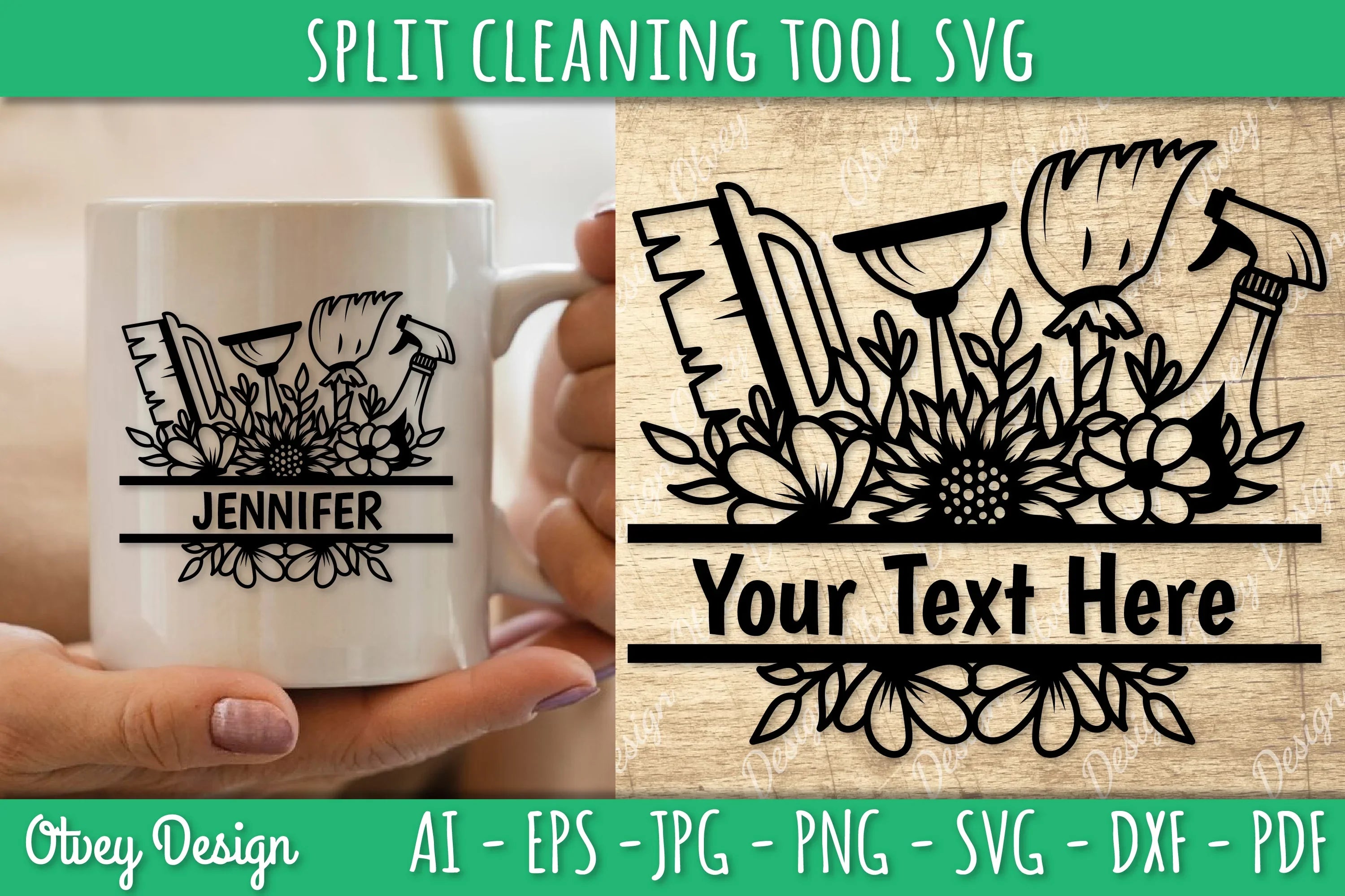 Split Monogram Cleaning Tool SVG Bundle 1 - CraftNest - Digital Crafting and Art