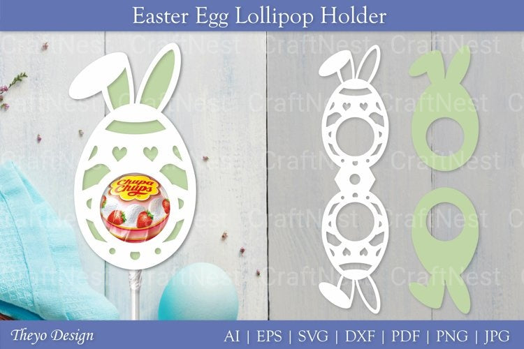 Easter Egg Lollipop Holder SVG