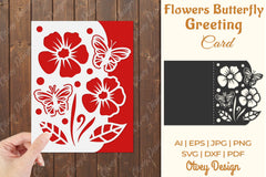 Butterfly and Flowers Card Cover Paper Cut SVG Bundle 4 - CraftNest - Digital Crafting and Art
