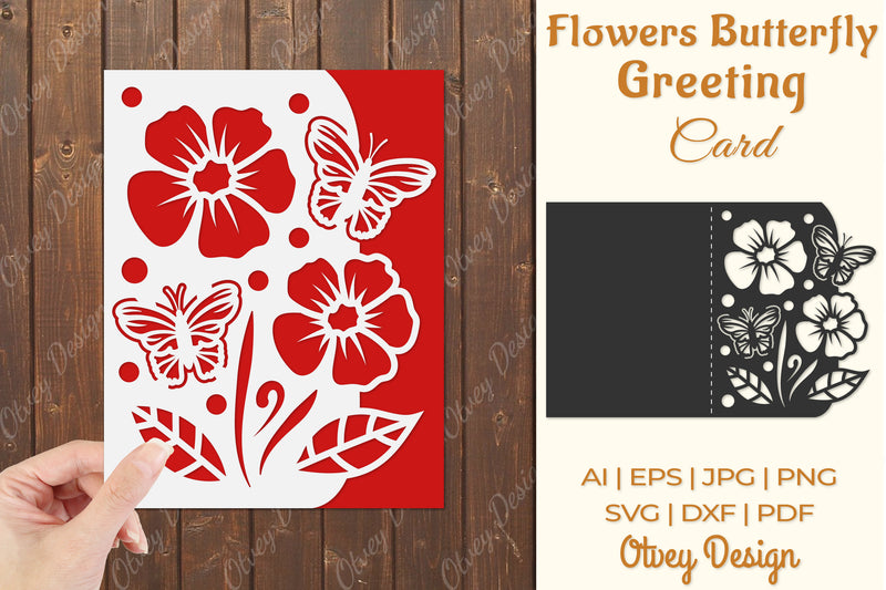 Butterfly and Flowers Card Cover Paper Cut SVG Bundle 4 - CraftNest - Digital Crafting and Art