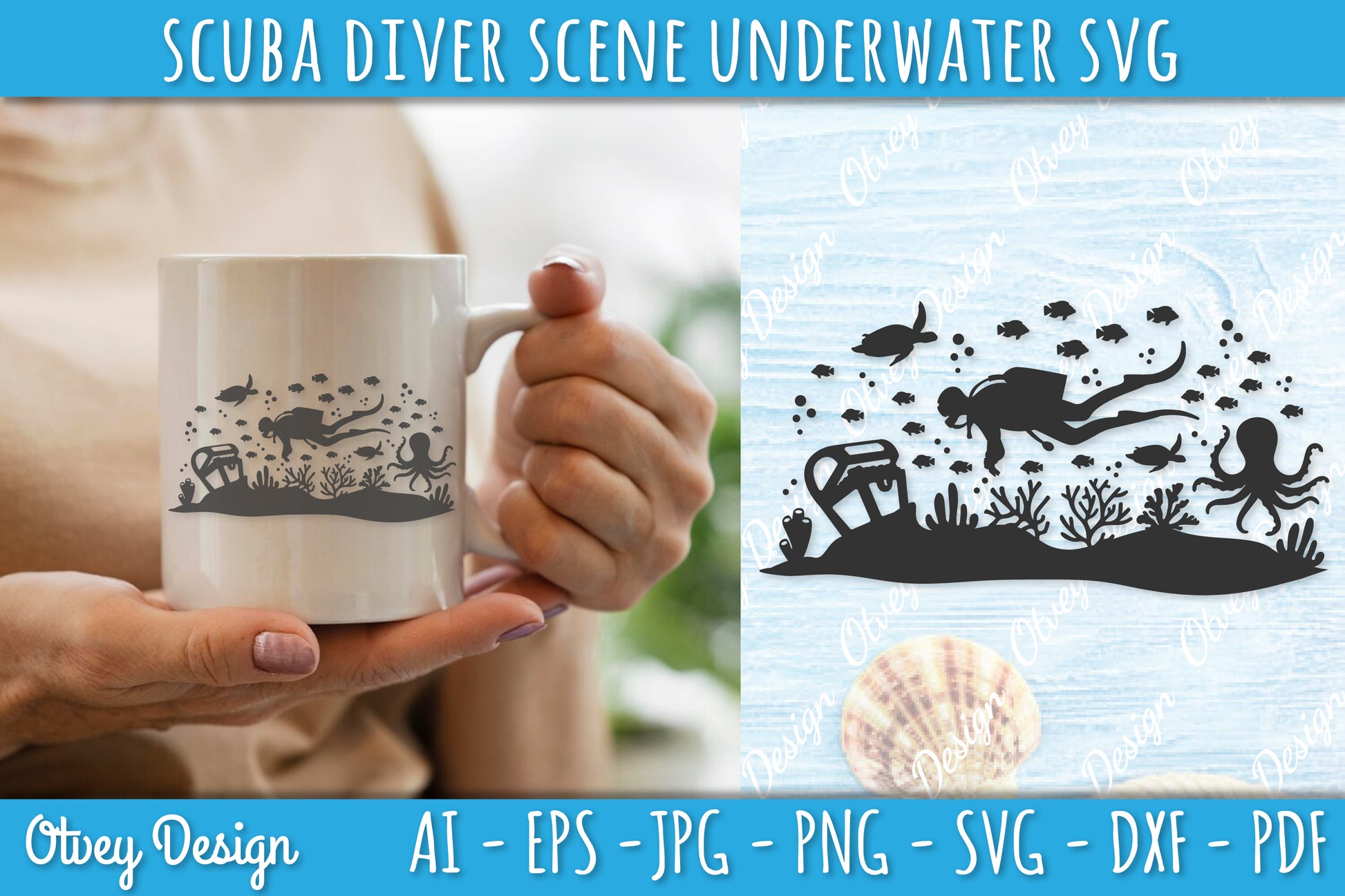 Scuba Diver Underwater World SVG Bundle 5 - CraftNest - Digital Crafting and Art