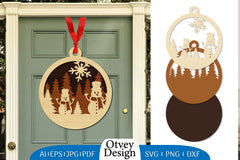 Snowman Ornament Lasercut SVG Bundle 4 - CraftNest - Digital Crafting and Art