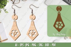 Flower Earrings Laser Cut SVG Bundle 74 - CraftNest - Digital Crafting and Art