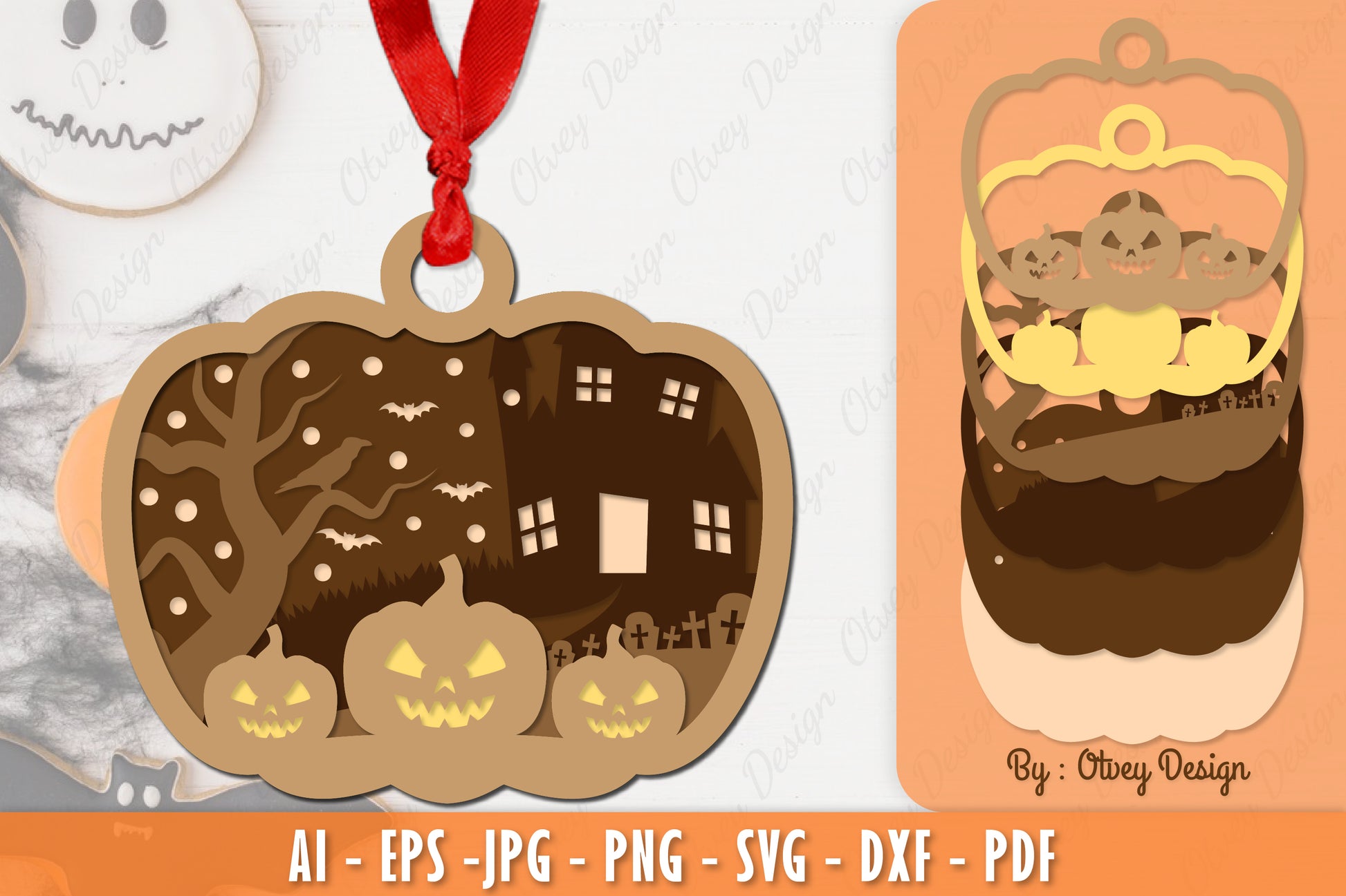 Halloween Ornament Lasercut SVG Bundle 4 - CraftNest - Digital Crafting and Art
