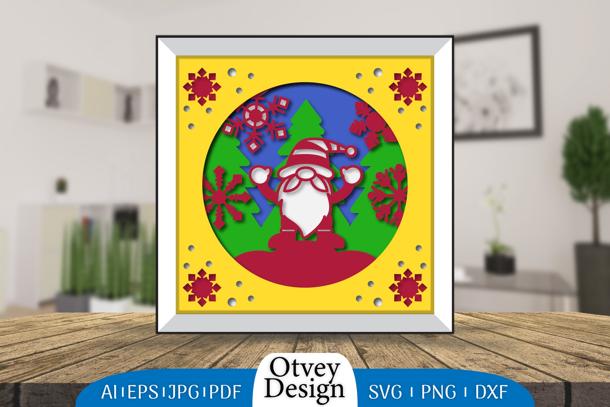 Christmas Gnome 3D Shadowbox Layered Papercut SVG Bundle 3 - CraftNest - Digital Crafting and Art