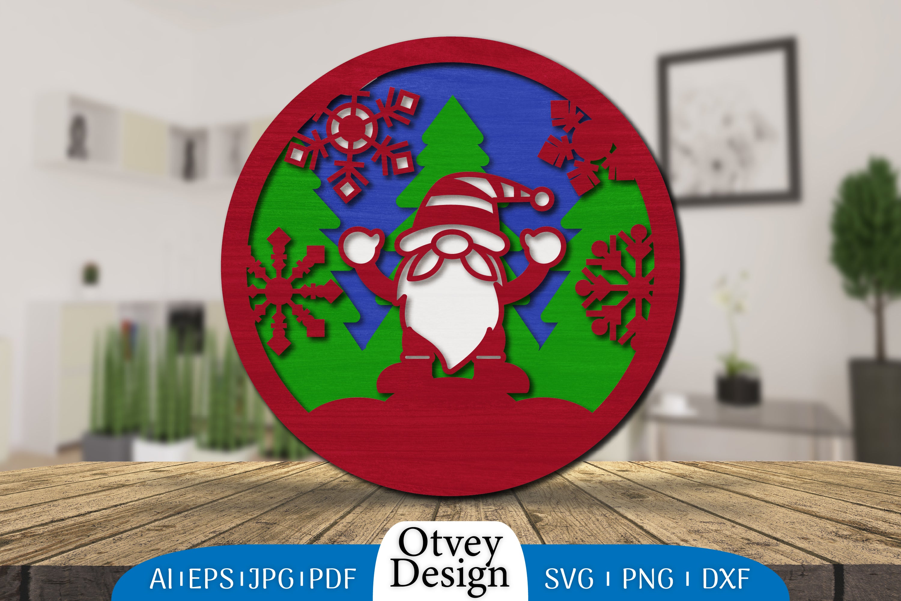 Christmas Gnome 3D Layered Lasercut SVG Bundle 3 - CraftNest - Digital Crafting and Art