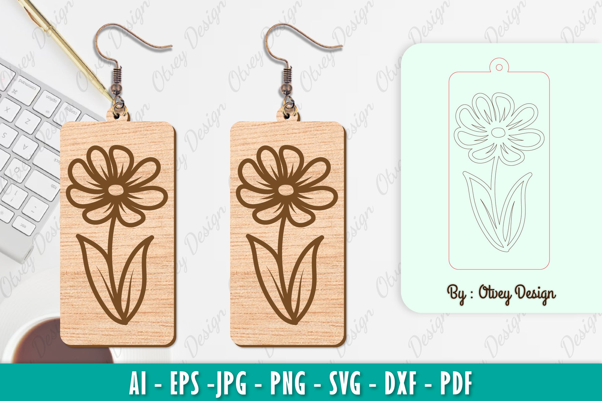 Flower Earring SVG Bundle 30 - CraftNest - Digital Crafting and Art
