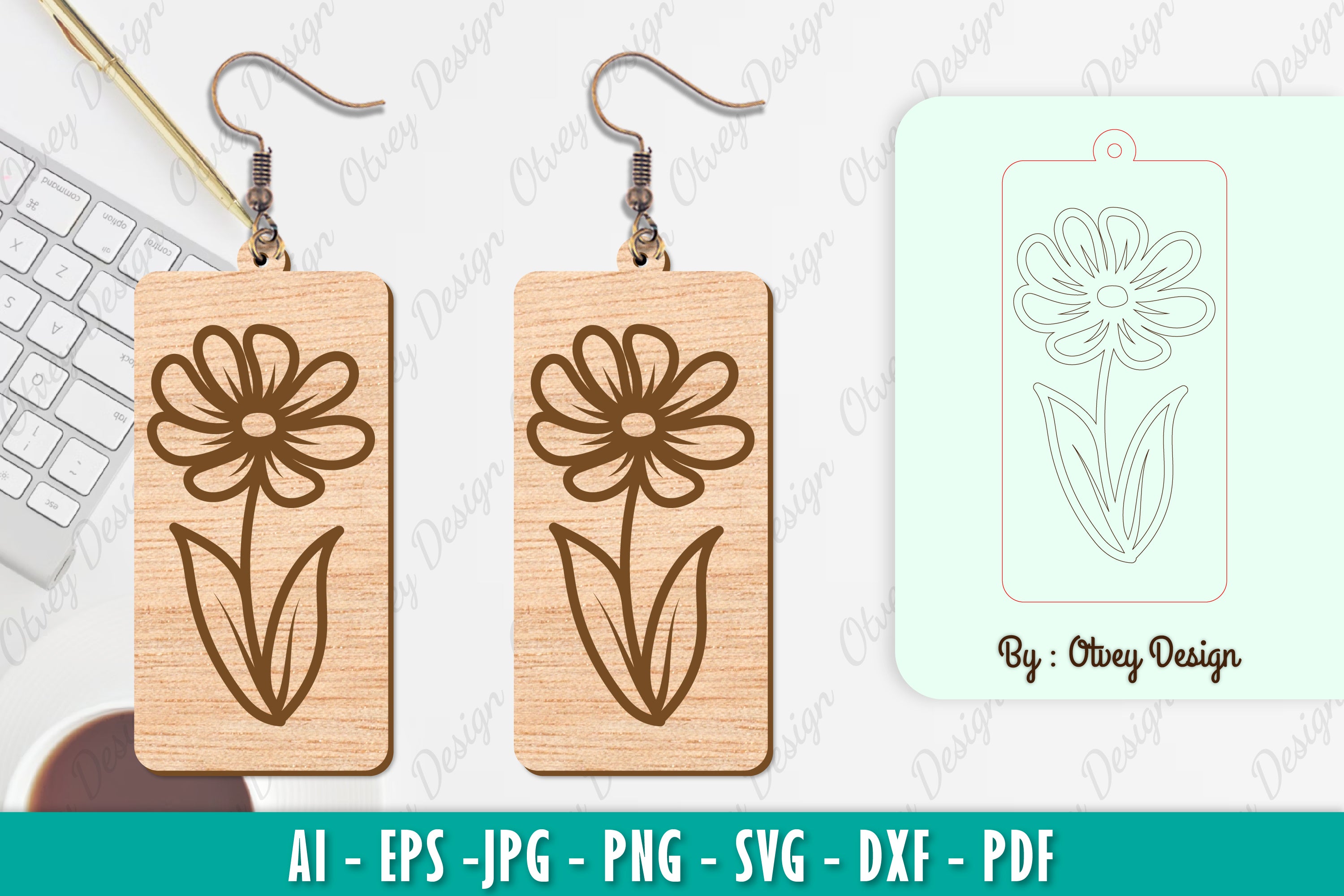 Flower Earring SVG Bundle 30 - CraftNest - Digital Crafting and Art