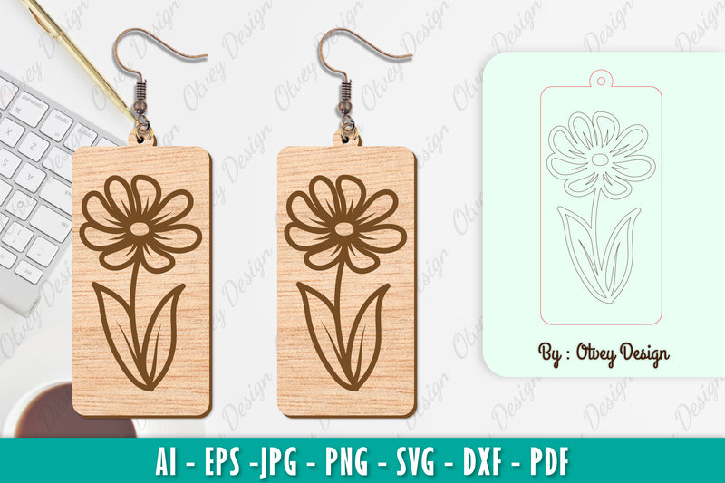 Flower Earring SVG Bundle 30 - CraftNest - Digital Crafting and Art