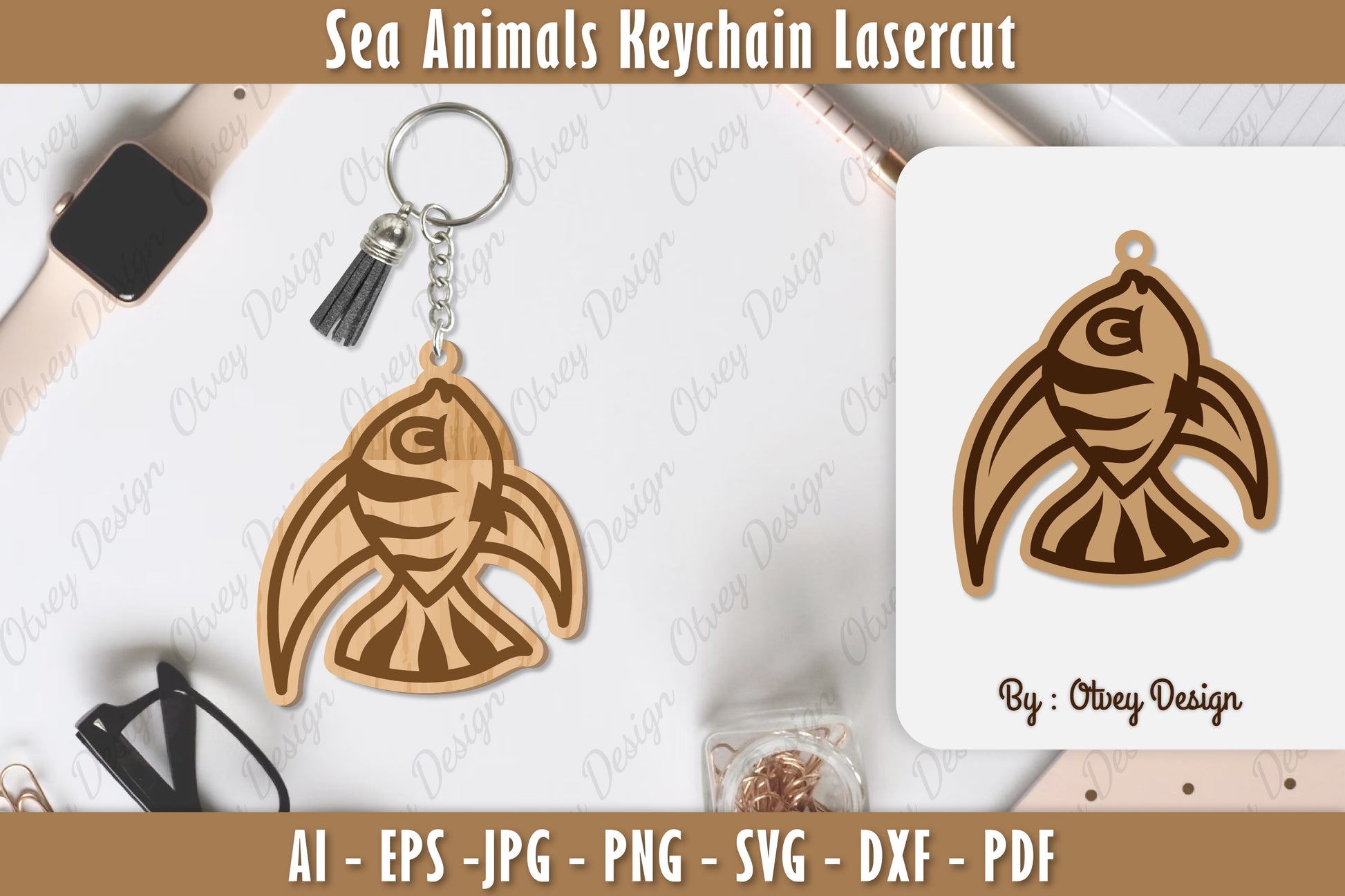 Keychain Sea Animals Laser Cut SVG Bundle 6 - CraftNest - Digital Crafting and Art