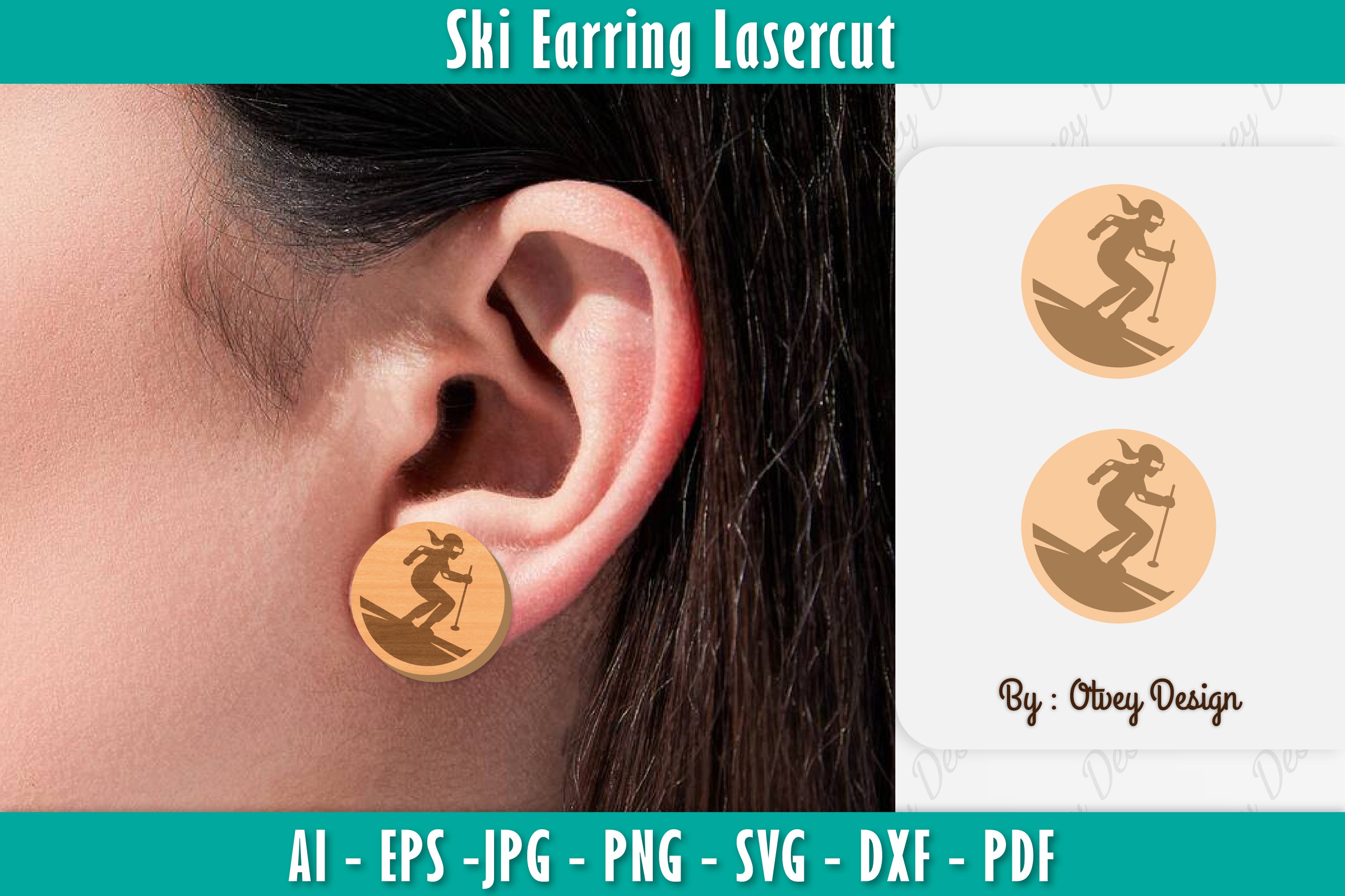 Ski Earring Laser Cut SVG Bundle 1 - CraftNest - Digital Crafting and Art