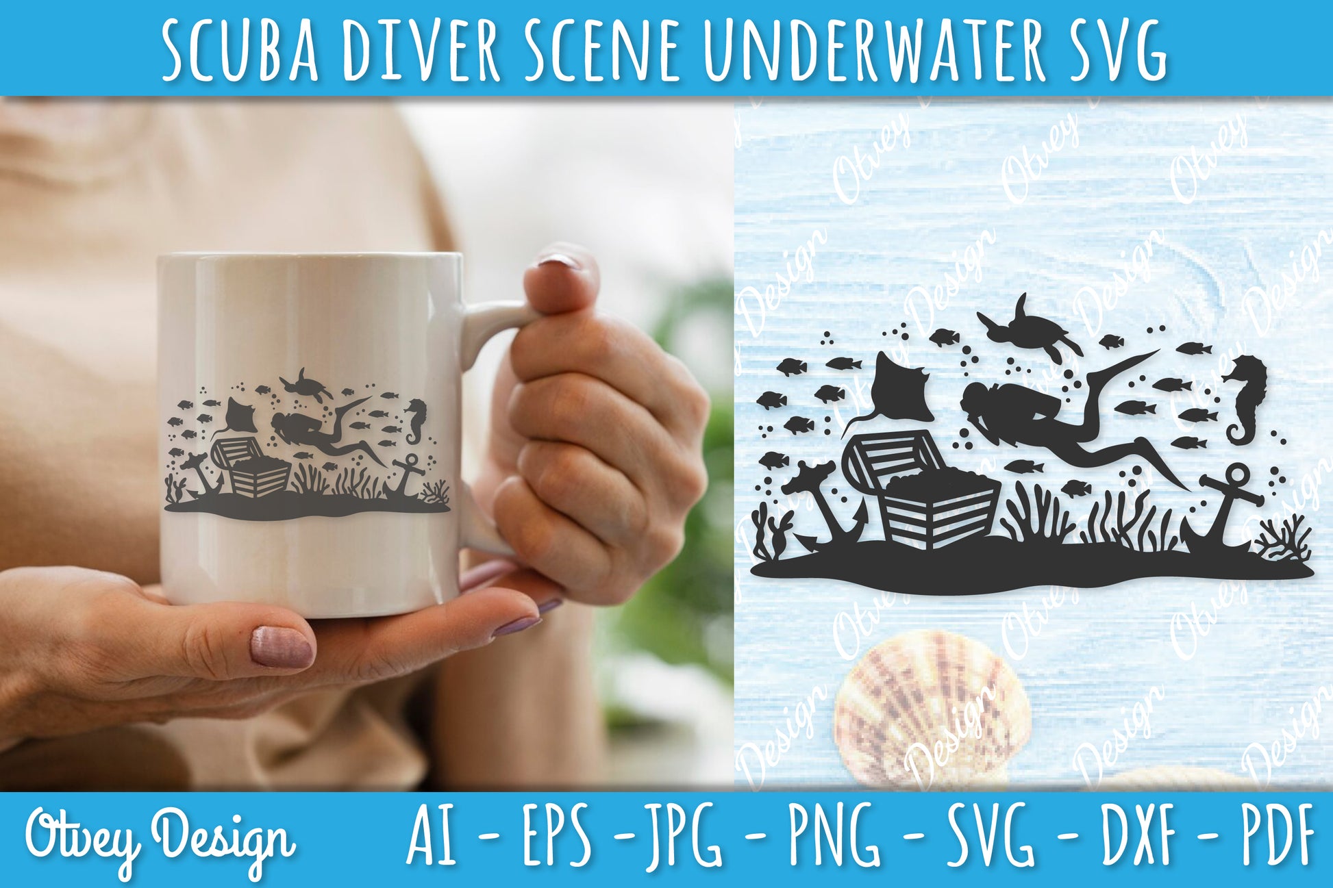 Scuba Diver Underwater World SVG Bundle 7 - CraftNest - Digital Crafting and Art