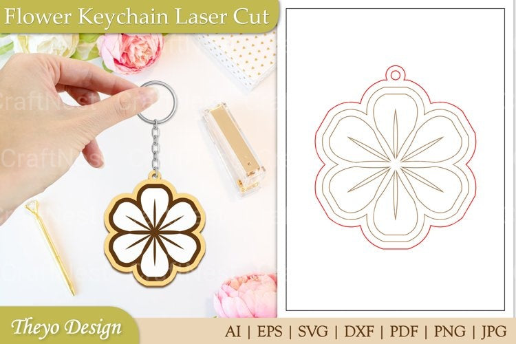 Flower Keychain SVG Bundle