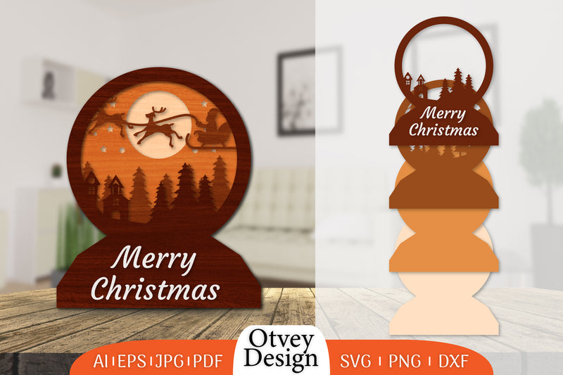 Christmas Santa Sleigh 3D Lasercut SVG Bundle 3 - CraftNest - Digital Crafting and Art