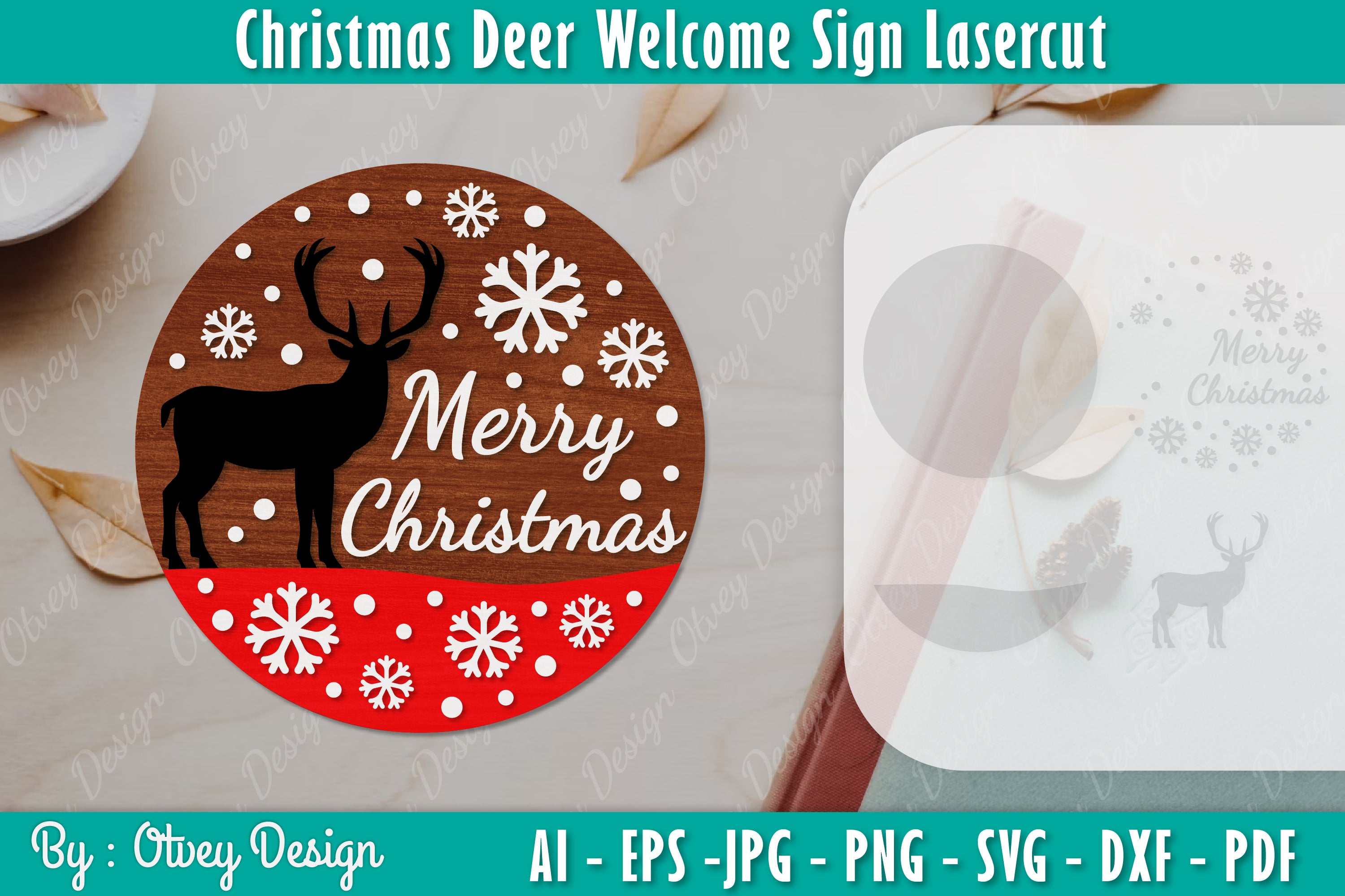 Christmas Deer Welcome Sign SVG Bundle