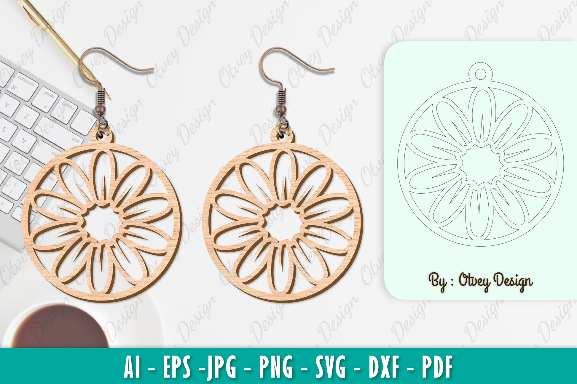 Flower Earring SVG Bundle 42 - CraftNest - Digital Crafting and Art