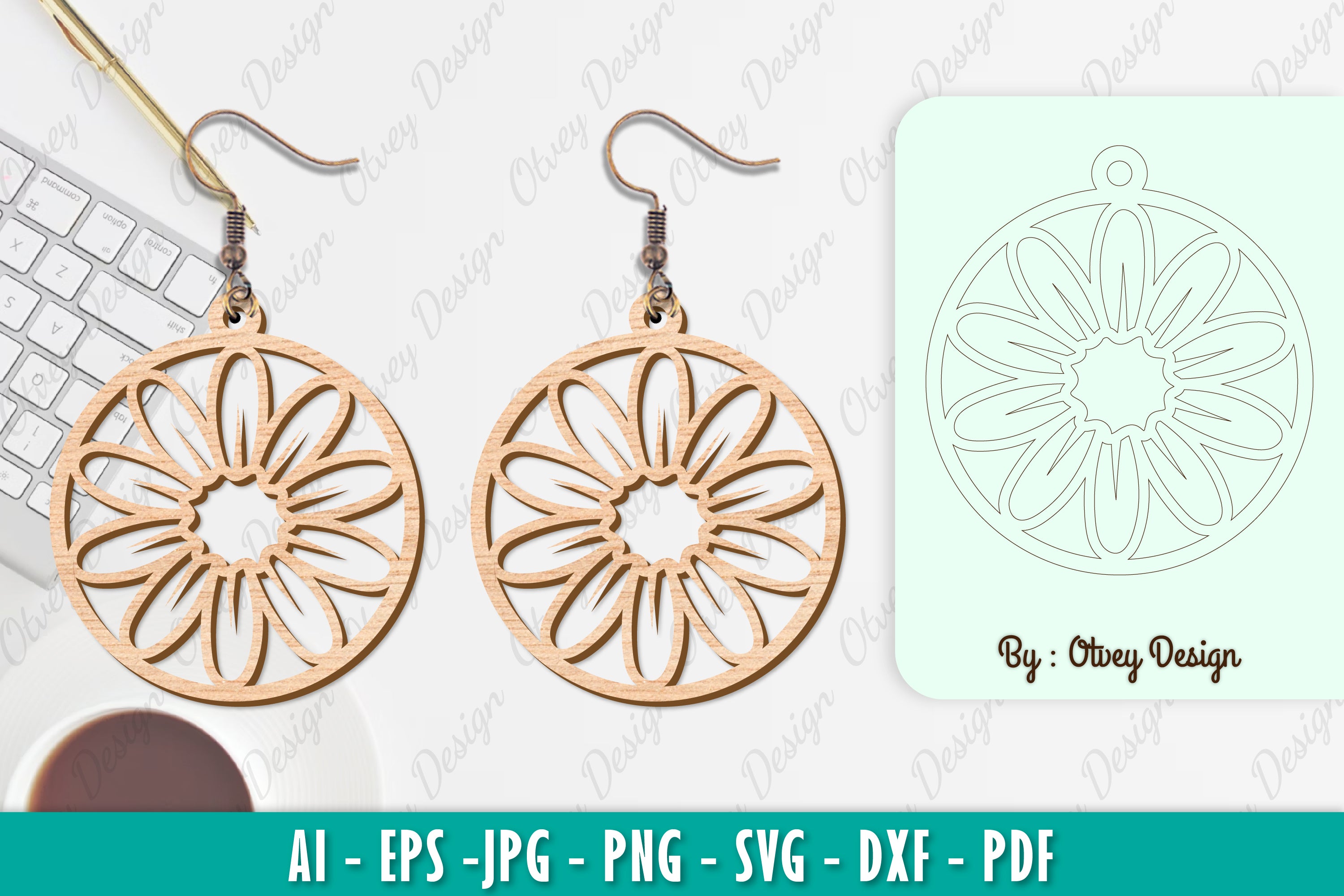 Flower Earring SVG Bundle 42 - CraftNest - Digital Crafting and Art