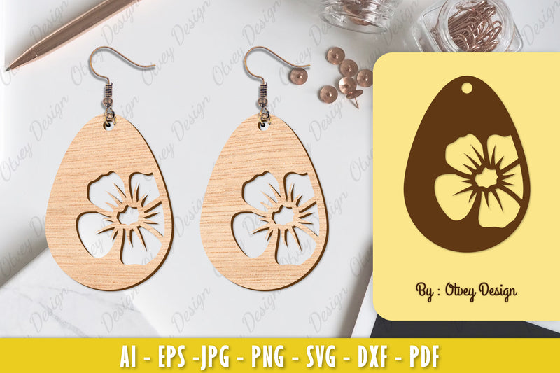 Flower Earring Laser Cut SVG Bundle 64 - CraftNest - Digital Crafting and Art