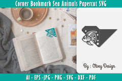 Corner Bookmark Sea Animals SVG Bundle 6 - CraftNest - Digital Crafting and Art