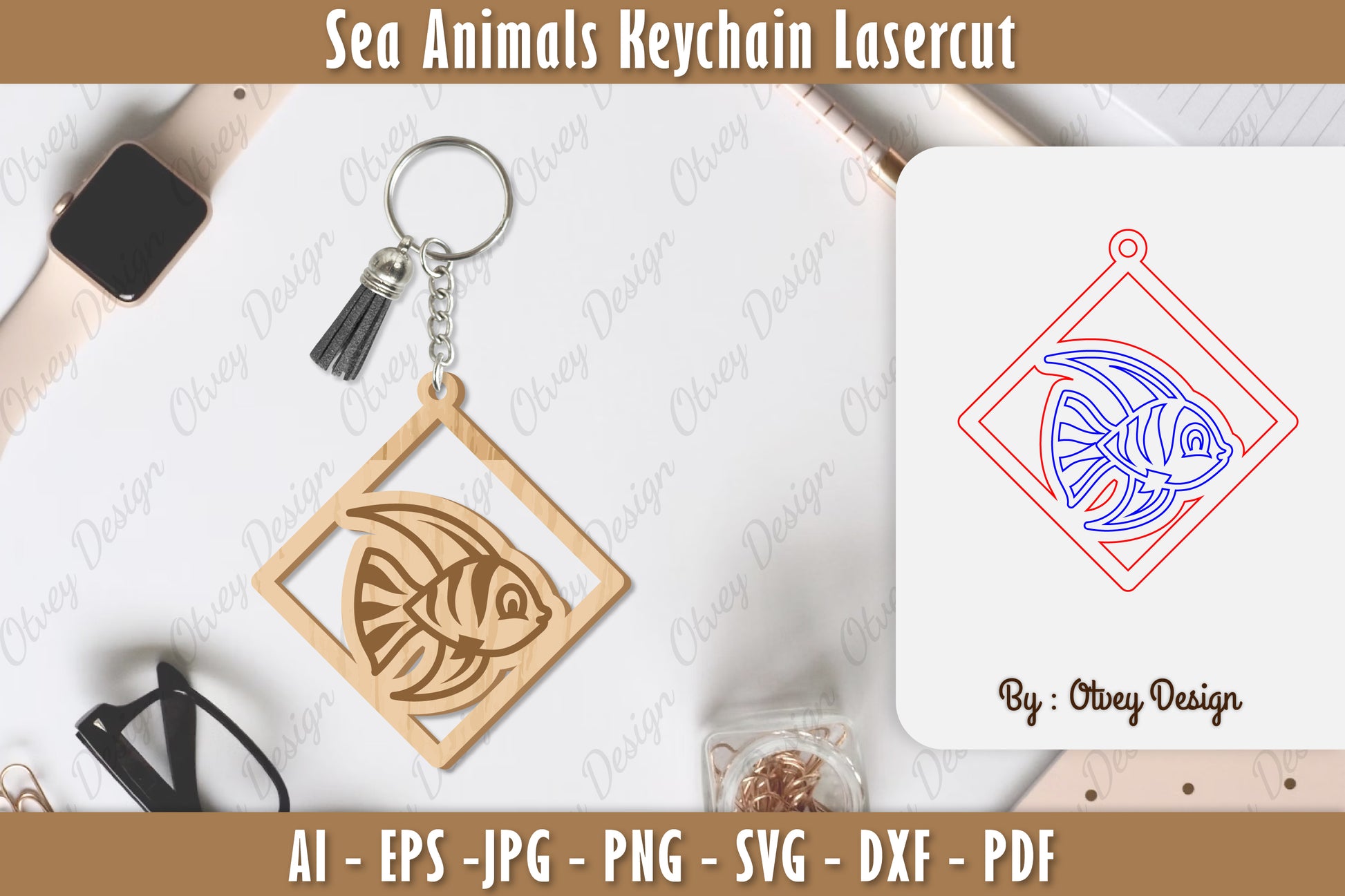 Keychain Sea Animals Laser Cut SVG Bundle 54 - CraftNest - Digital Crafting and Art