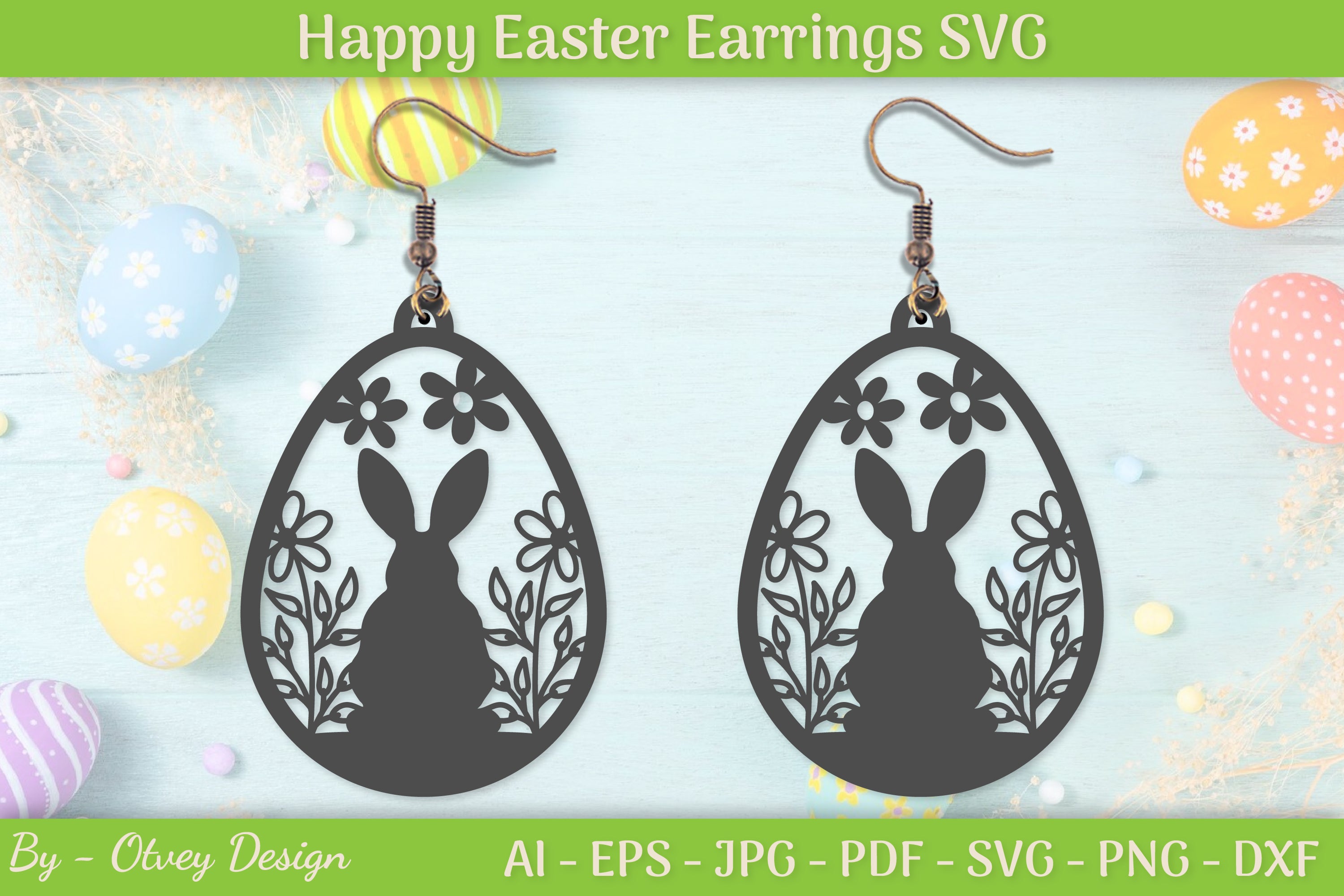 Easter Bunny Earring SVG Bundle 21 - CraftNest - Digital Crafting and Art
